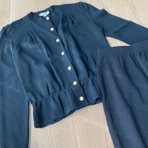 St. John Black Button-Up Tunic